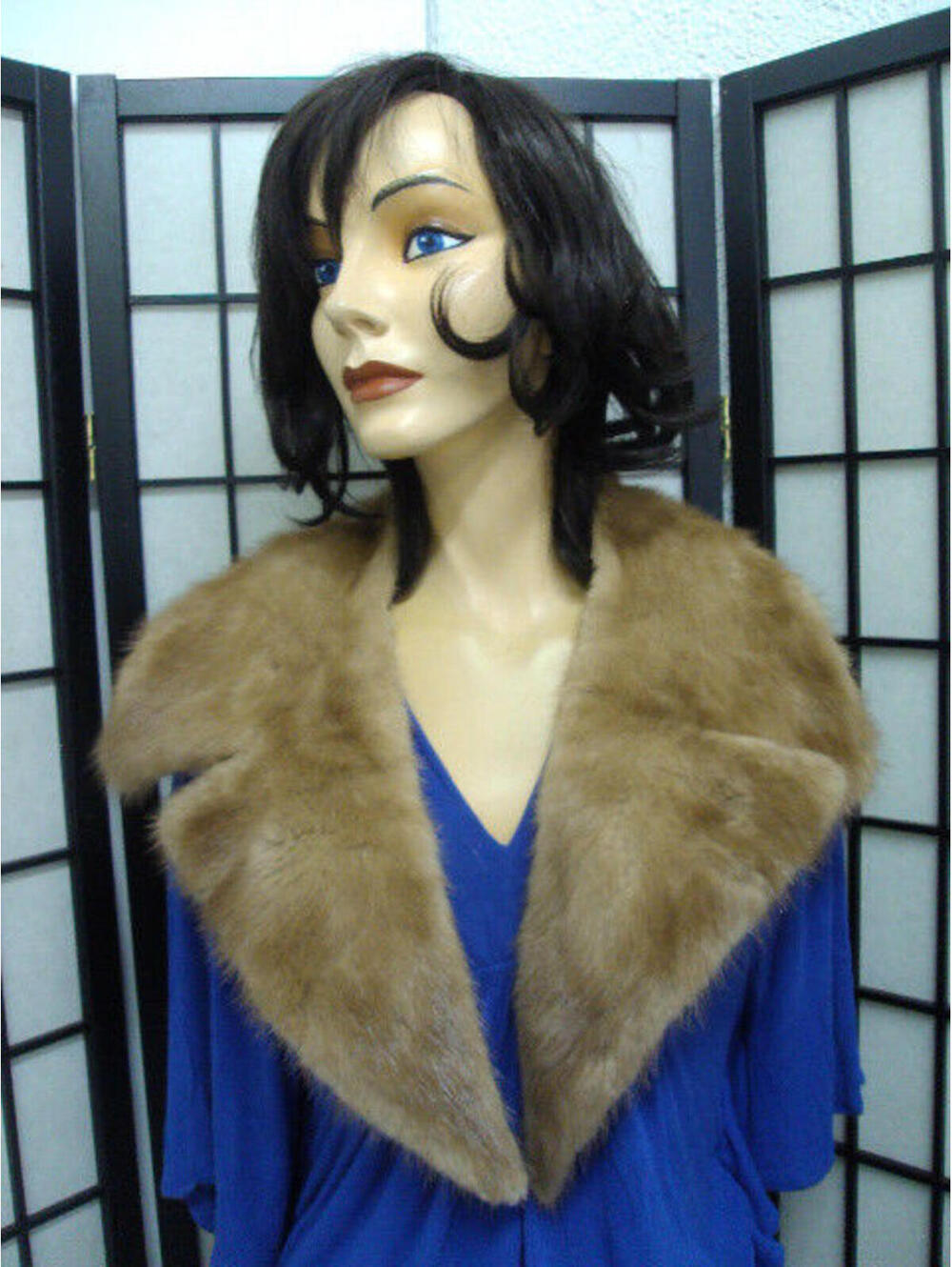 1 MINT  PASTEL MINK  FUR COLLAR SCARF WRAP WOMEN WOMEN SZ 38" X 3.5" NEW LINING